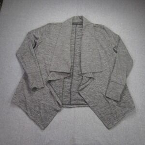 Nike‎ Cardigan Womens M Gray Yoga Draped Open Front Dri-FIT Sweater Jacket Knit